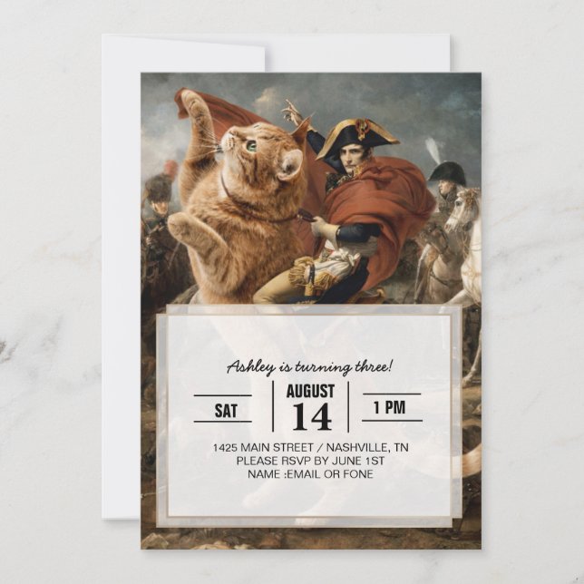 Convites Napoleon Riding Giant Battle Cat                   (Frente)