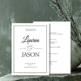 Convites Narração de caligrafia minimalista moderna