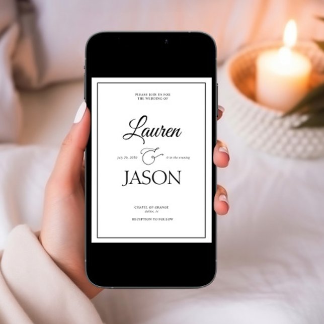 Convites Narração de caligrafia minimalista moderna (Criador carregado)