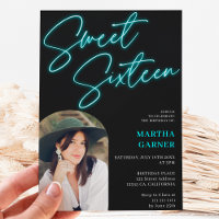 Narrativa azul-azul-neon guião foto divertida arco