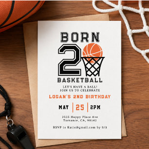 Convites Nascer 2 - Basquete   Segundo aniversário de espor