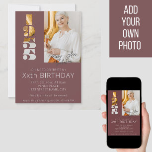 Convites nascer de 70 de aniversário em Burgundy 1955