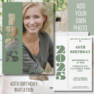 Convites nascer de fotos de aniversário de 40 anos 1985 Con