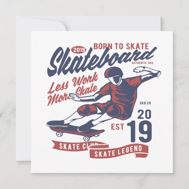 Convites Nascer do clube de skate para skate (Frente)