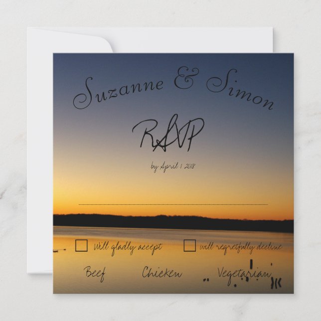 Convites Nascer do sol no lago RSVP (Frente)