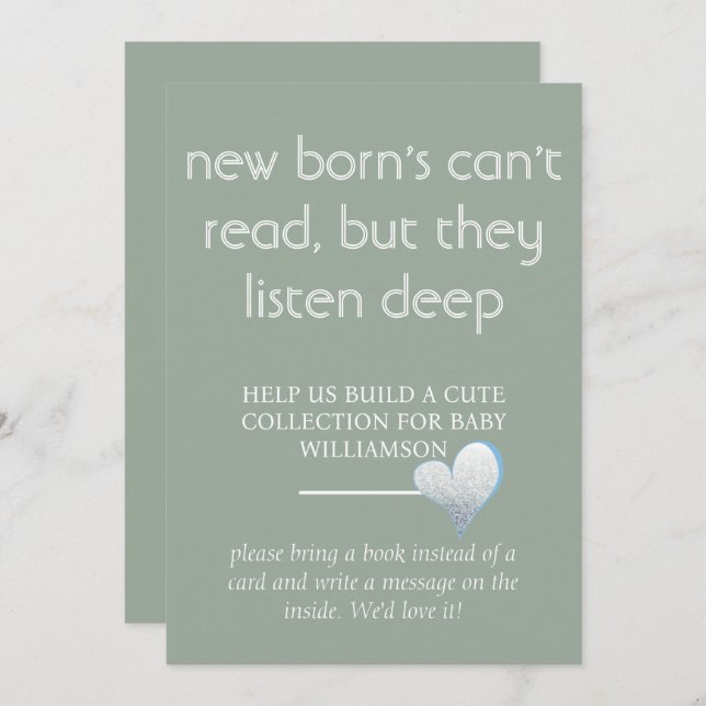 Convites nascer novo não sabe ler, mas eles ouvem chá de fr (Frente/Verso)