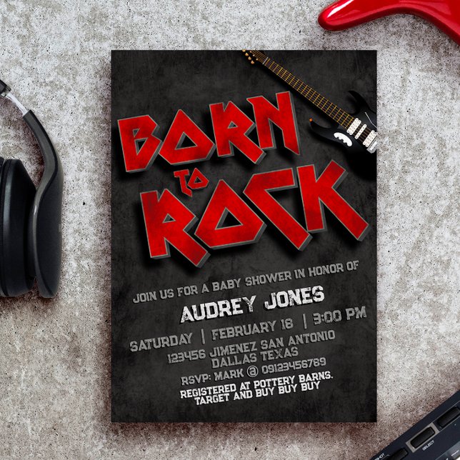 Convites Nascer para Rock - Chá de fraldas (Criador carregado)