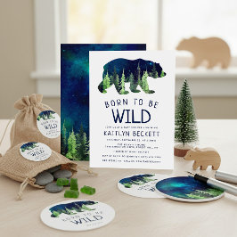 Convites Nascer Para Ser Chá de fraldas Selvagem