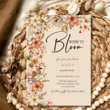 Nascido para florescer flores boho selvagens anive