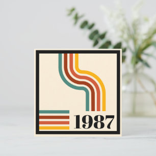 Convites Nascido Vintage em 1987 40º Aniversário Listra Ret