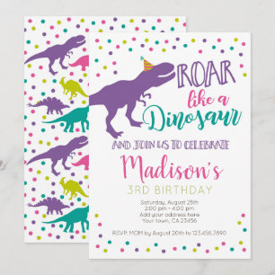 Convites Nascimento da Dinossaur Girl