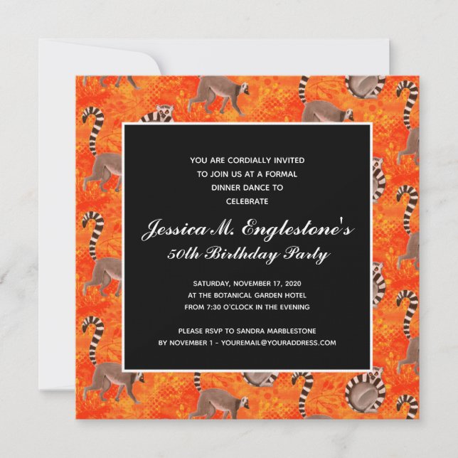 Convites Nascimento da Natureza do Limur de Malha-Anel em M (Frente)