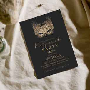 Convites Nascimento do partido minimalista Dourado do Masca