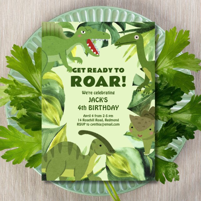 Convites Nascimento dos Dinossauros em Raça (Criador carregado)