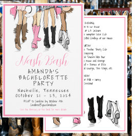 Convites Nash Bash Bachelorette Fashion Weekend Itinerário