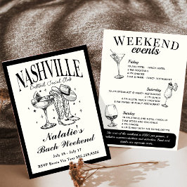 Convites Nashville Bachelorette Social Cocktail Itinerário