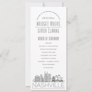 Convites Nashville Programa de Casamento por Deco Moderno