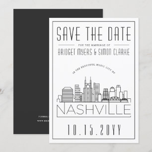 Convites Nashville que Wedding economias estilizados da