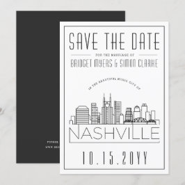 Convites Nashville Wedding | Skyline Estilizado Salvar a Da