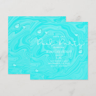 Convites Natação azul cai Piscina de verão