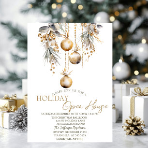 Convites Natais vintages Balls Holiday Open House