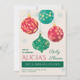 Convites Natais vintages chá de fraldas