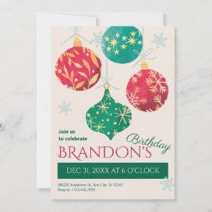 Convites Natais vintages de aniversário