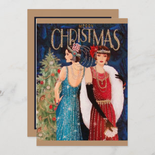 Convites Natais vintages de arte deco