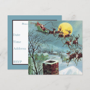 Convites natais vintages de introdução Papais noeis adicion