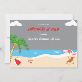 Convites Natal à Beira Mar em Julho com Nome Personalizado 