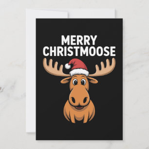 Convites Natal Alegre Christmoose Rena Alce Chapéu de Papai