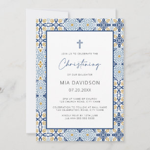 Convites Natal Amarelo Azulejo Amarelo Amalfi - Mediterrân