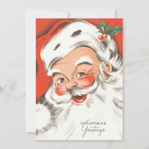 Convites Natal Antigo, Papai Noel Alegre com Sorriso