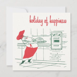 Convites Natal Antigo, Papai Noel Chef e Peru