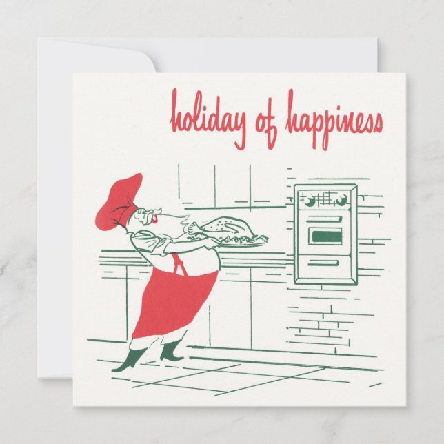 Convites Natal Antigo, Papai Noel Chef e Peru (Frente)