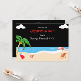 Convites Natal ao lado do mar em julho Nome personalizado L