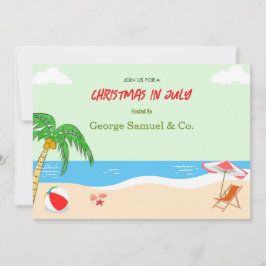 Convites Natal ao lado do mar em julho Nome personalizado L