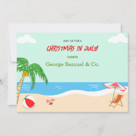 Convites Natal ao lado do mar em julho Nome personalizado L