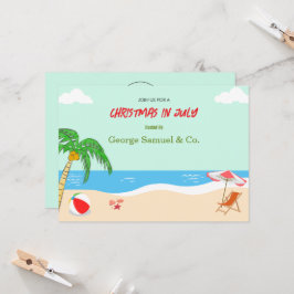 Convites Natal ao lado do mar em julho Nome personalizado L