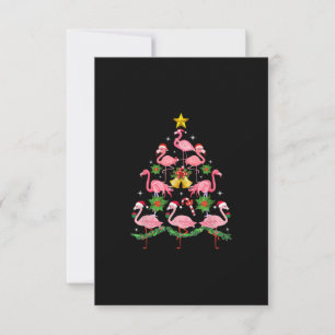 Convites Natal - Árvore de Natal de Flamingo Fofo
