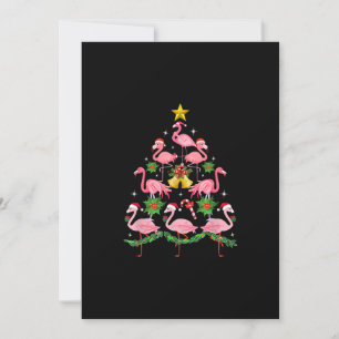 Convites Natal - Árvore de Natal de Flamingo Fofo