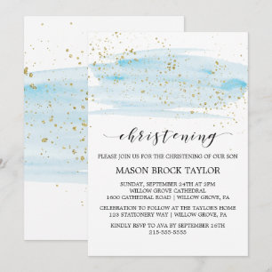 Convites Natal Azul e Dourado do Sparkle