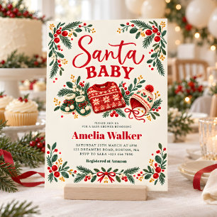 Convites Natal Bébé Festa de Natal Folclore Chá de Bebê