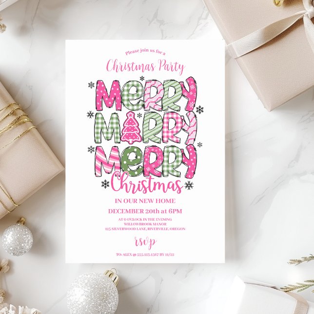 Convites Natal Caprichoso Rosa Verde (Criador carregado)