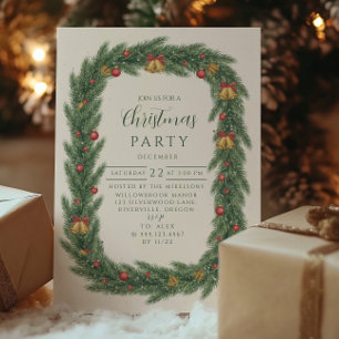Convites Natal Clássico de Sineta de Sempre Verde