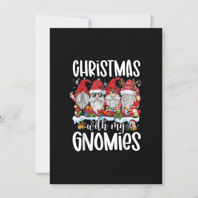Convites Natal Com Meus Gnomos Engraçados Homens do Gnomo V (Frente)