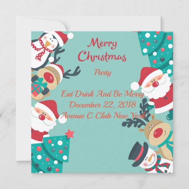 Convites Natal Com Papais noeis (Frente)