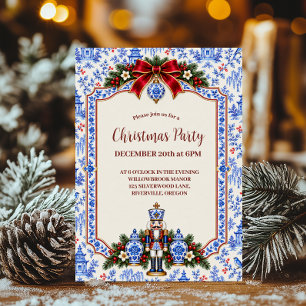 Convites Natal com quebra-nozes Chinoiserie