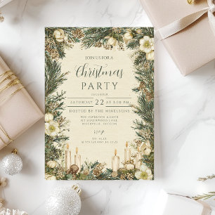 Convites Natal com Vela de Pinha Rústica