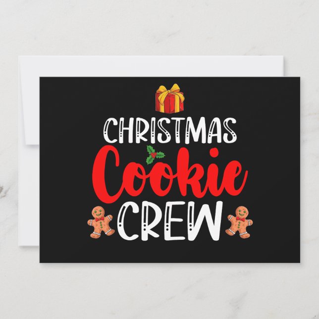 Convites Natal Cookie Crew Family Pajamas Xmas Holiday (Frente)